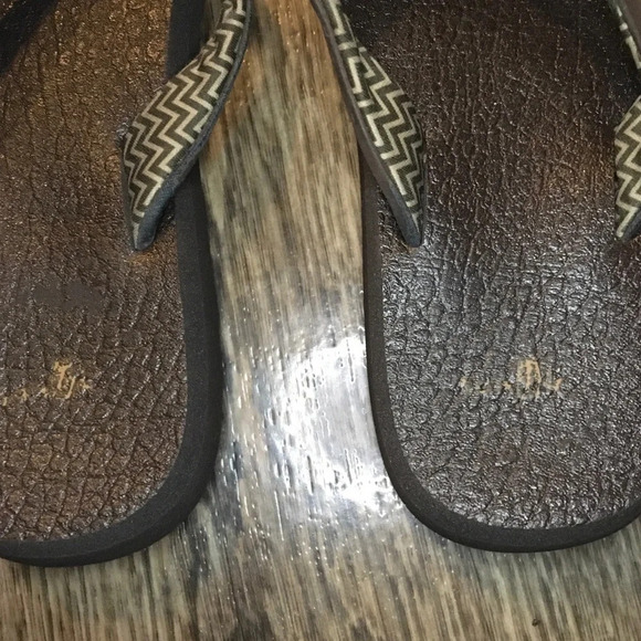 Sanuk Brown Slide On Open Toe Sandals Women’s Size 7 - Picture 3 of 6